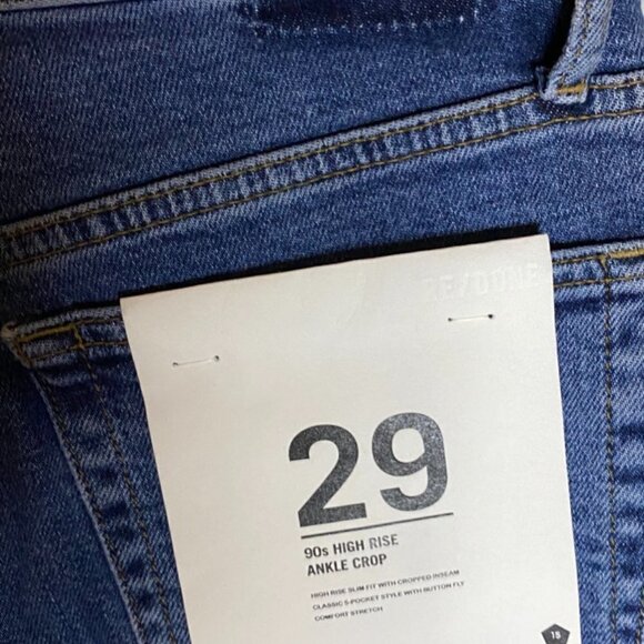 Re/Done 90's High Rise Ankle Crop with Raw Hem Size 29 - Picture 5 of 8